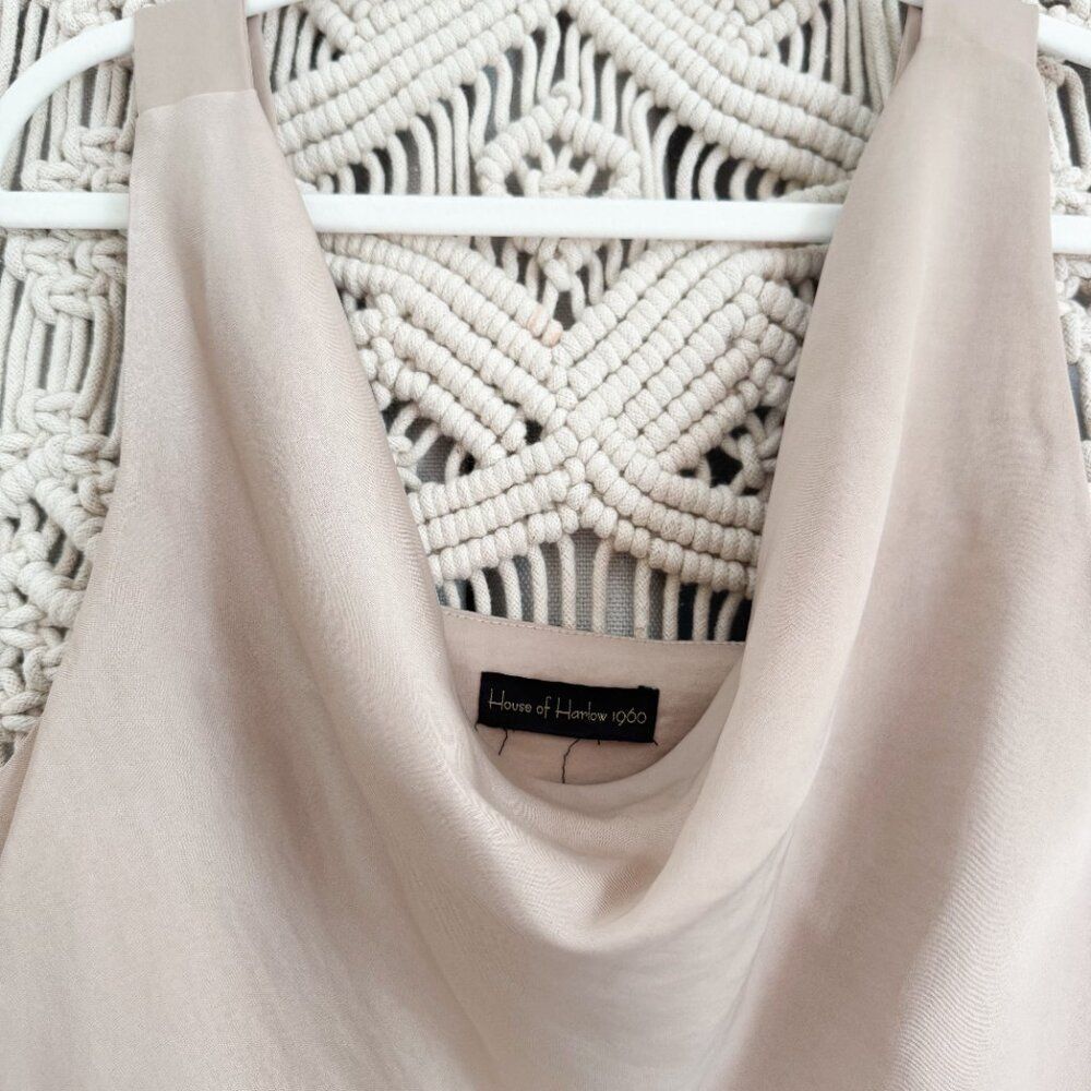 House of Harlow Champagne Cowl Neck Tank Top Estimated Medium - Picture 2 of 7